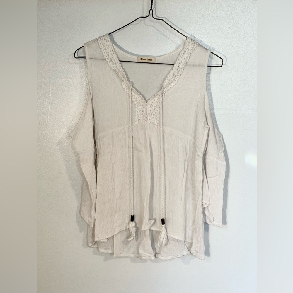 Olive Scent Boho Cold Shoulder Blouse
